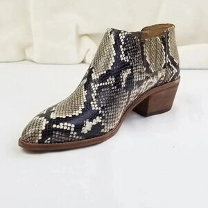 Madewell Low Chelsea Boots Snake Leather Print